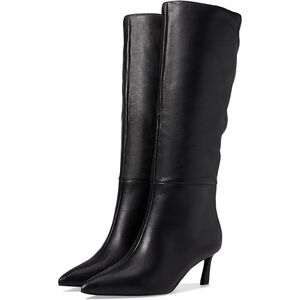Steve Madden Lavan Knee High Kitten Heel Boot In Black Leather - Size 11